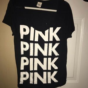 VS PINK black top with pretty with bling details